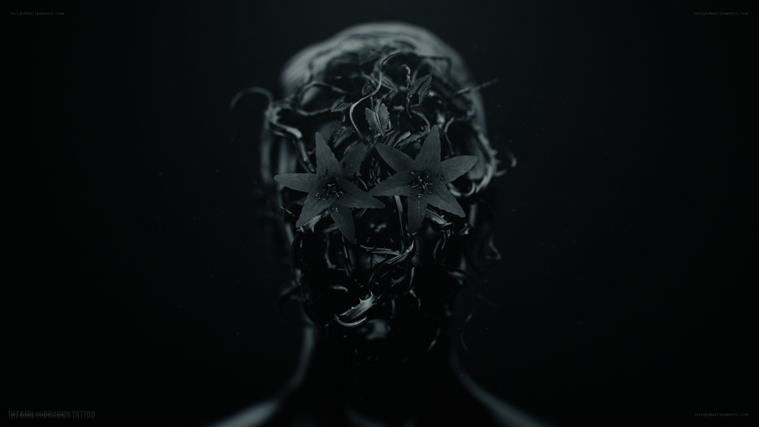 dark floral head sculpture