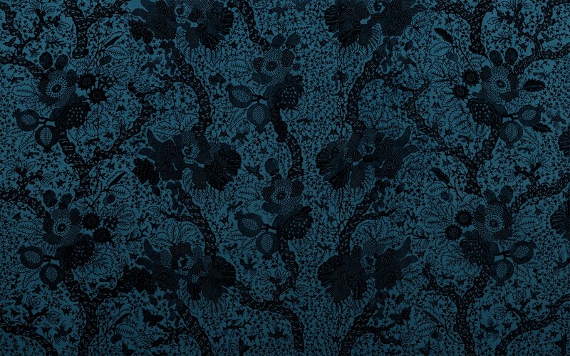 Dark Floral Pattern — Blue, Ornate