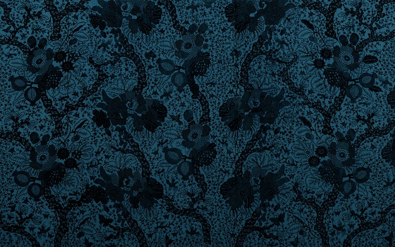Dark Floral Pattern — Blue