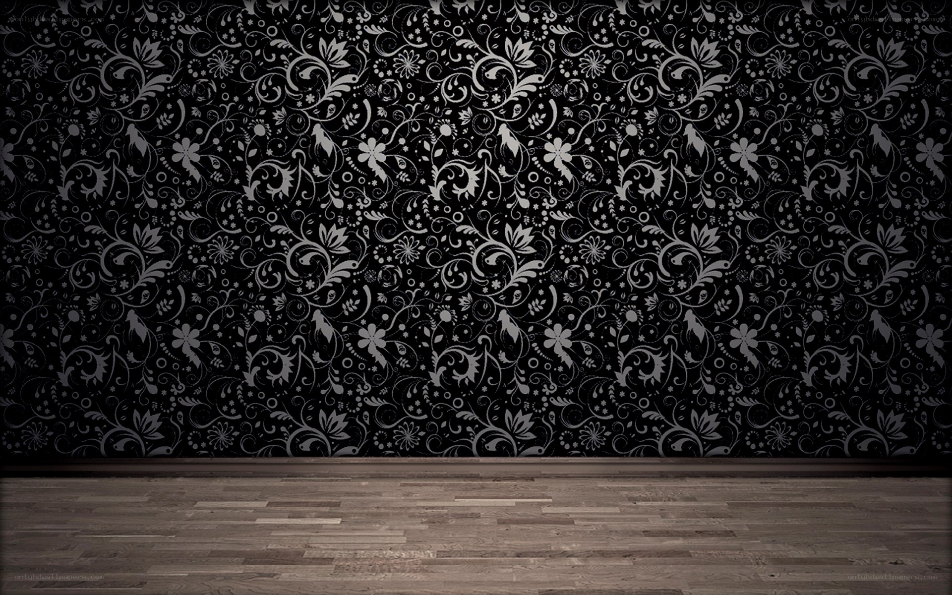 dark floral wallpaper room