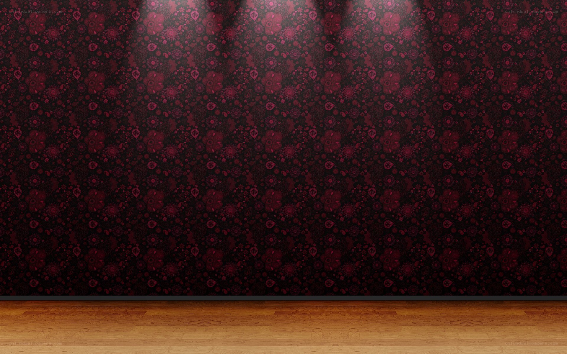 dark floral wallpaper room