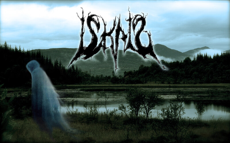 dark forest lake scene