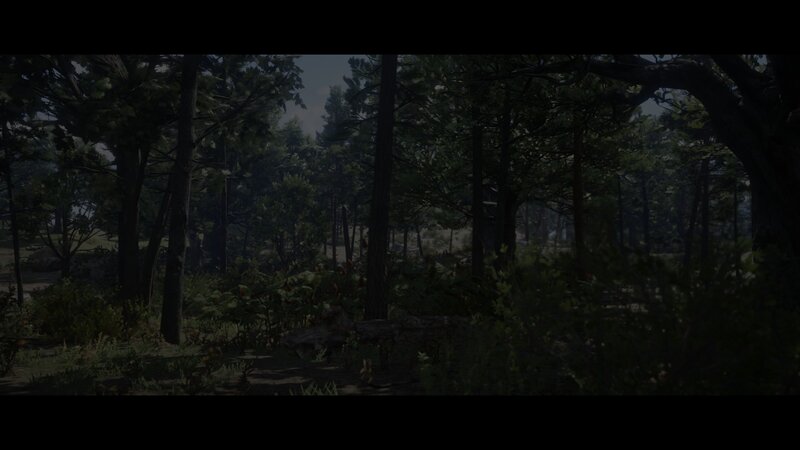 Dark Forest Scene — Green