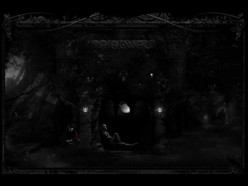 dark forest temple scene