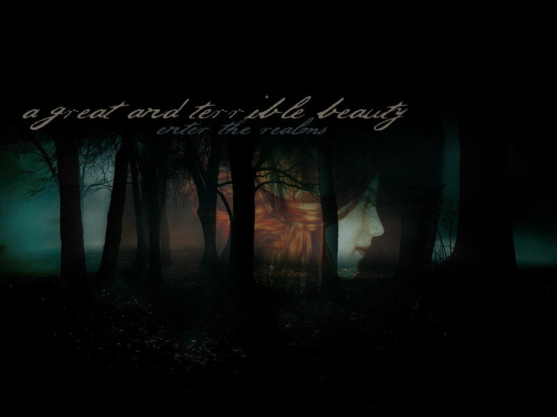 dark forest with ghostly face