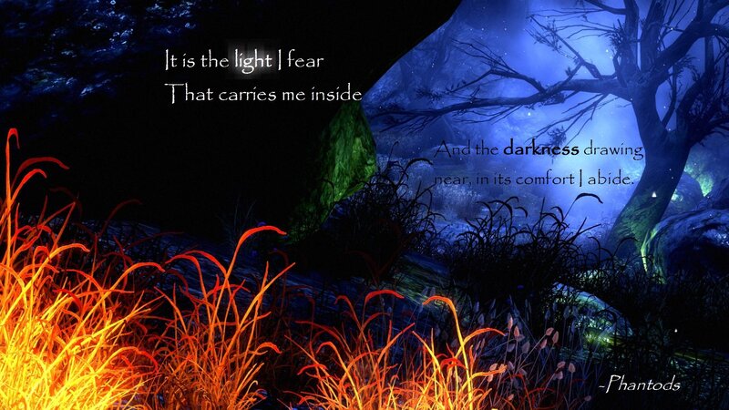 dark forest with glowing grass