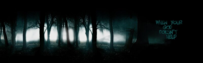dark forest with text