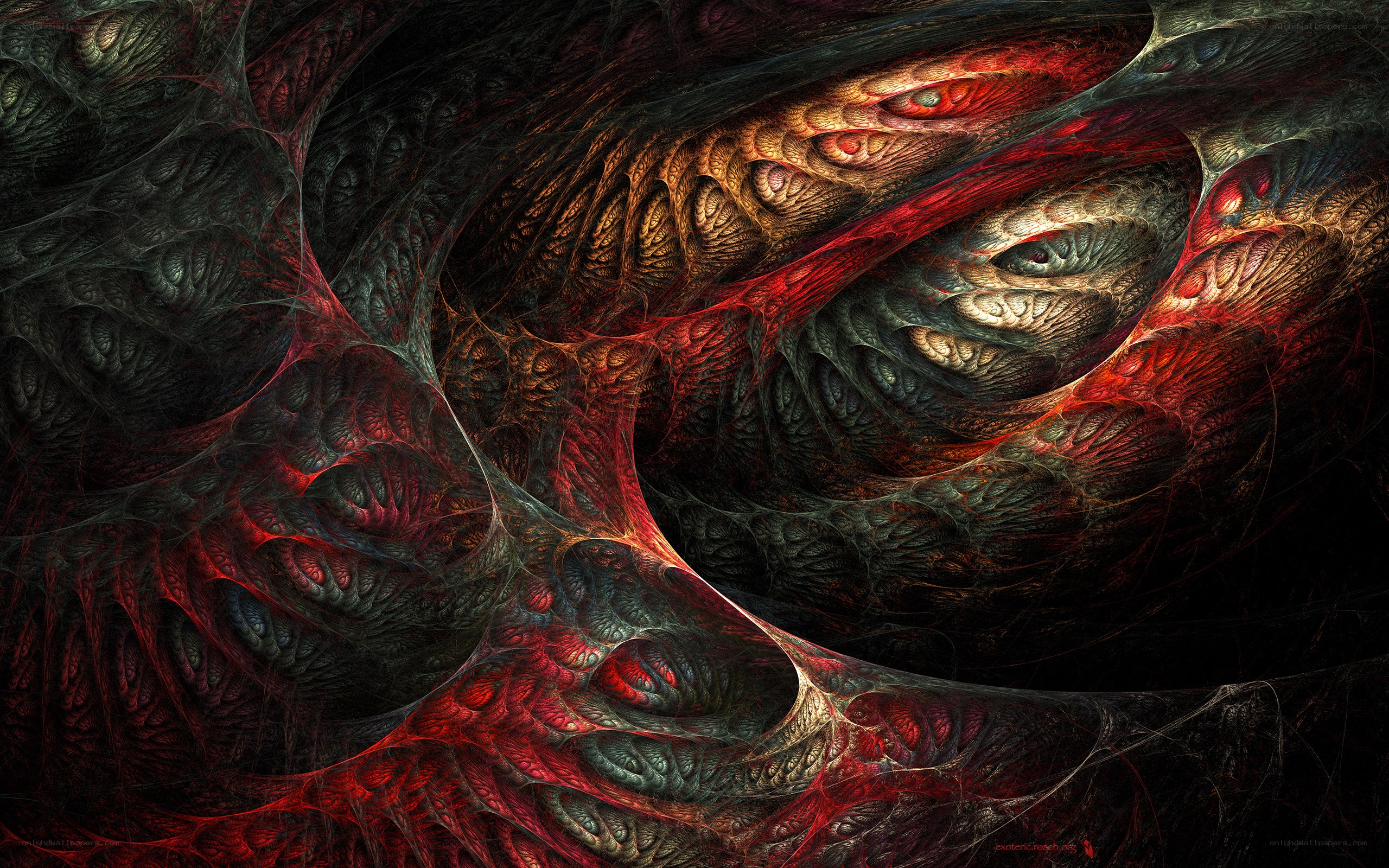 Dark fractal creature eyes