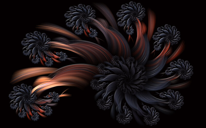 dark fractal floral design