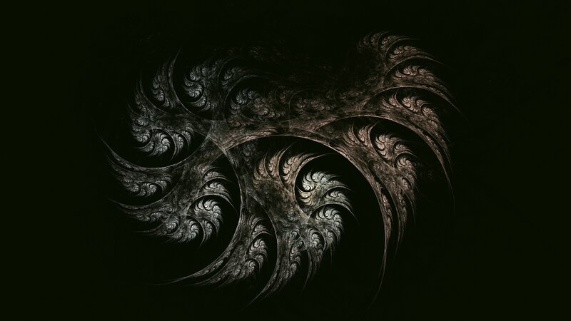 Dark Fractal Pattern — Black