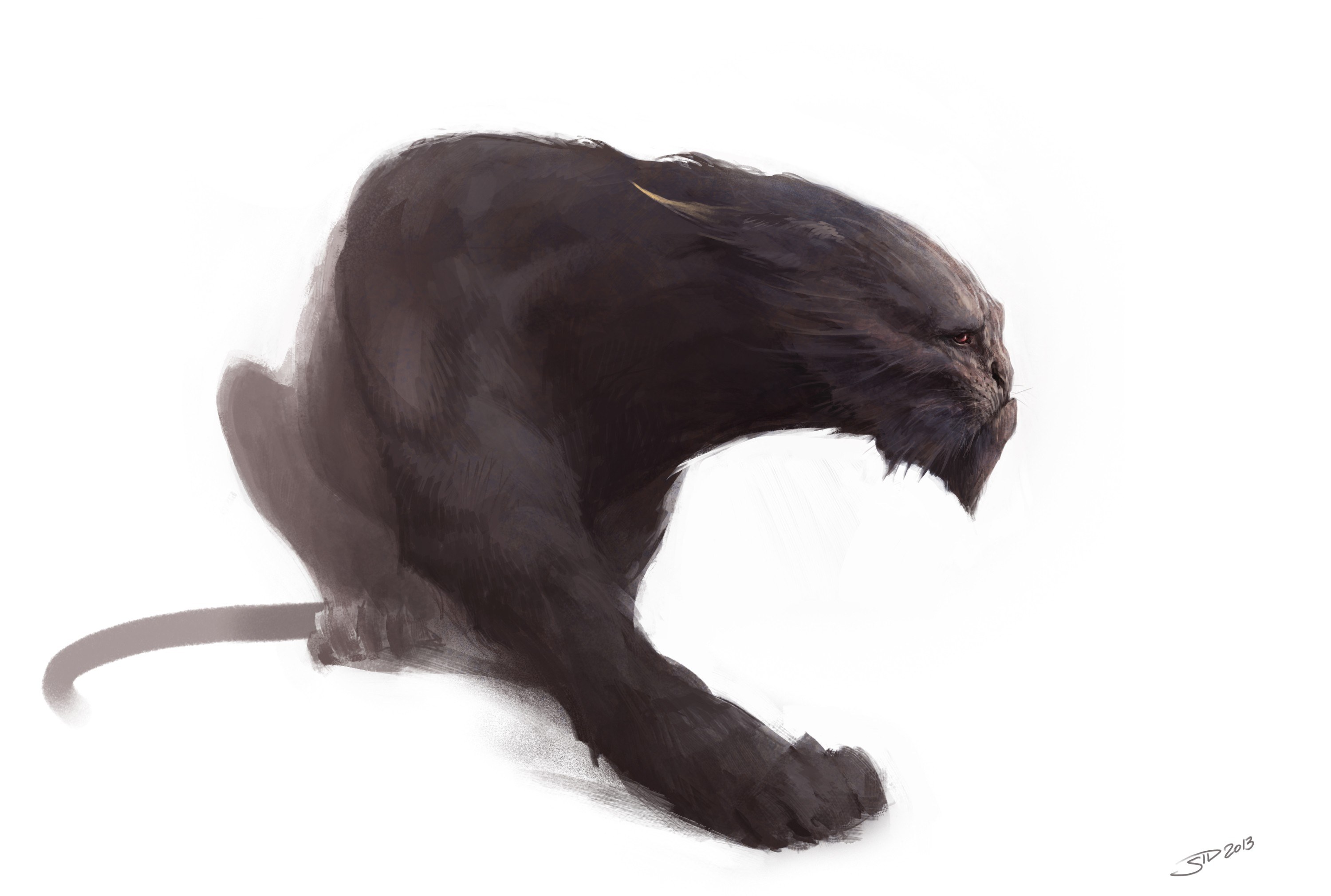 dark furred creature concept art