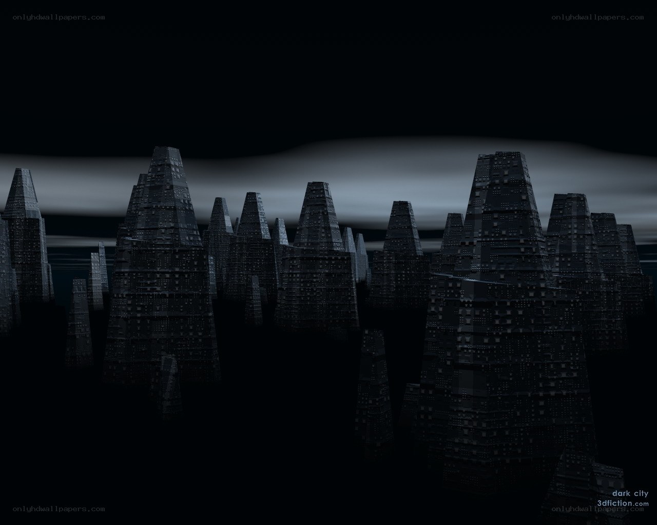 dark futuristic cityscape