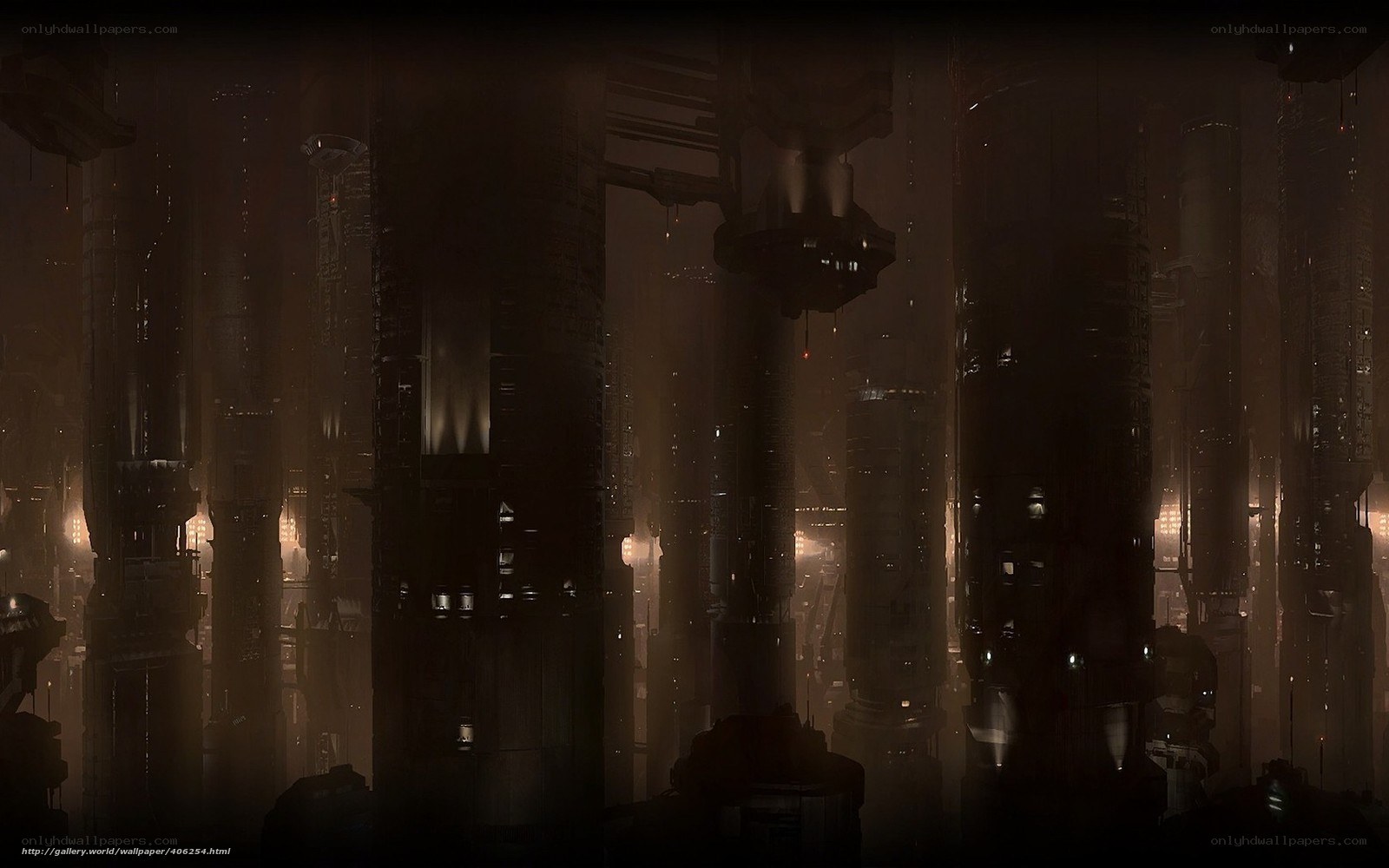 dark futuristic cityscape