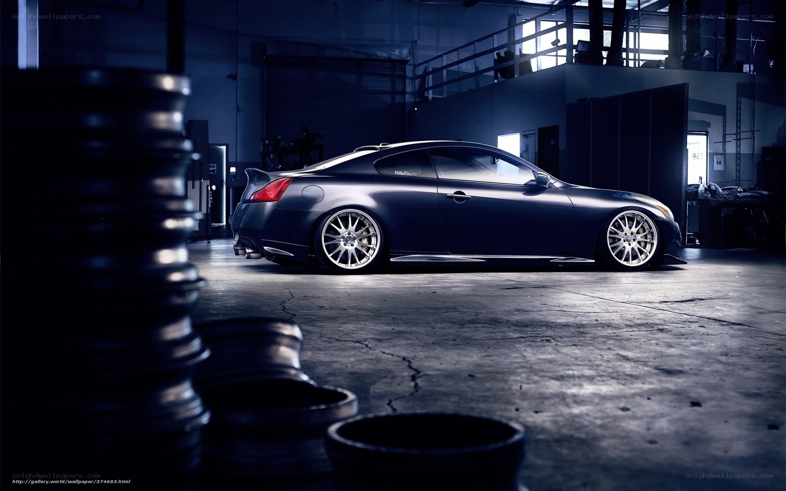 dark garage car scene