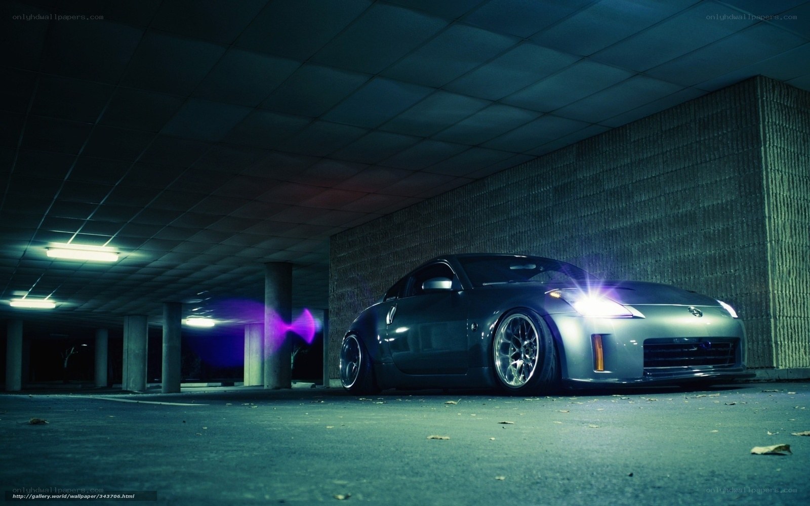 Dark garage car scene