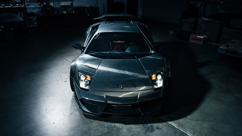 dark garage sports car
