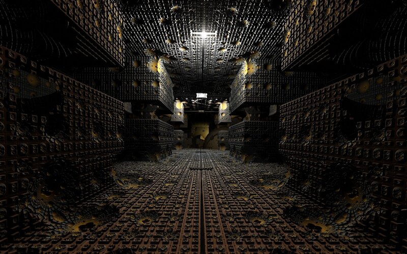 dark geometric corridor