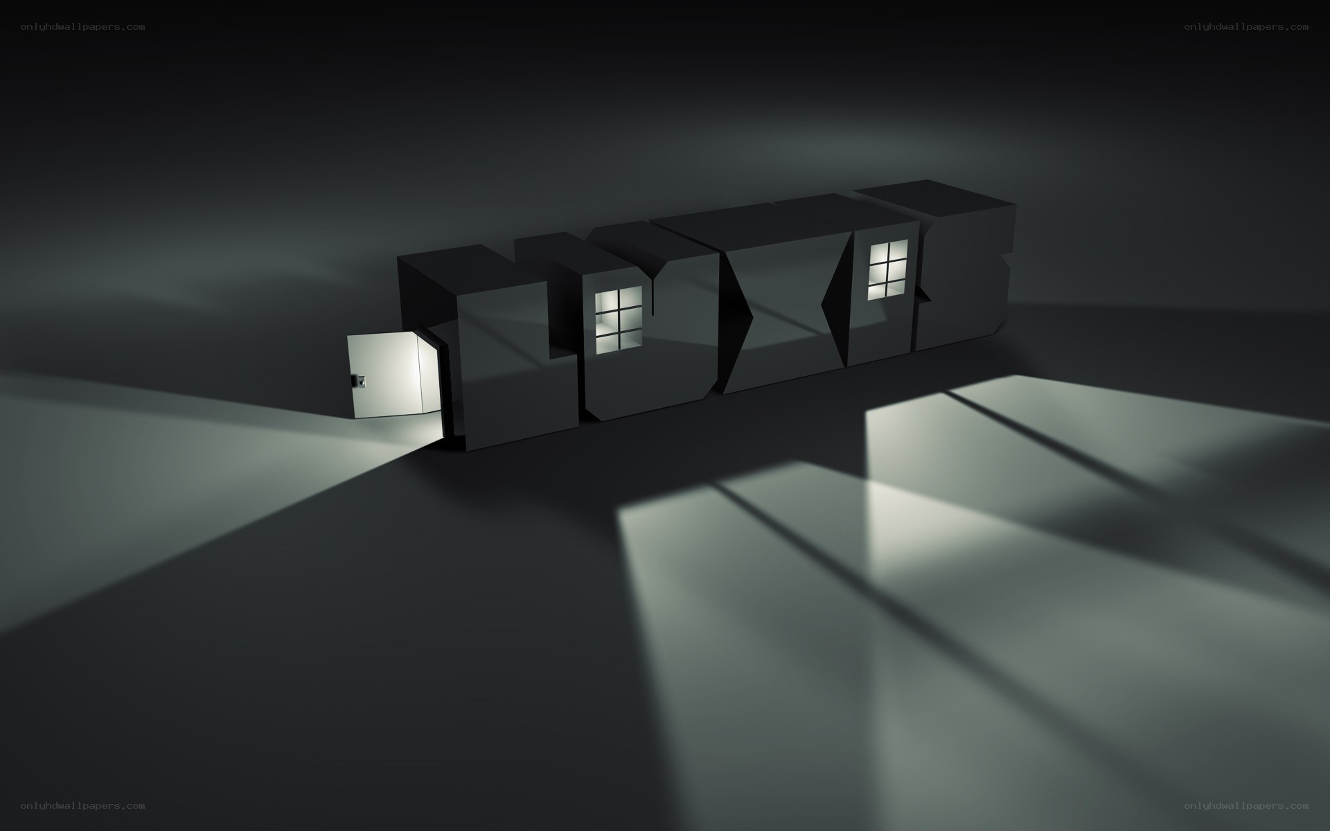 dark geometric house structure