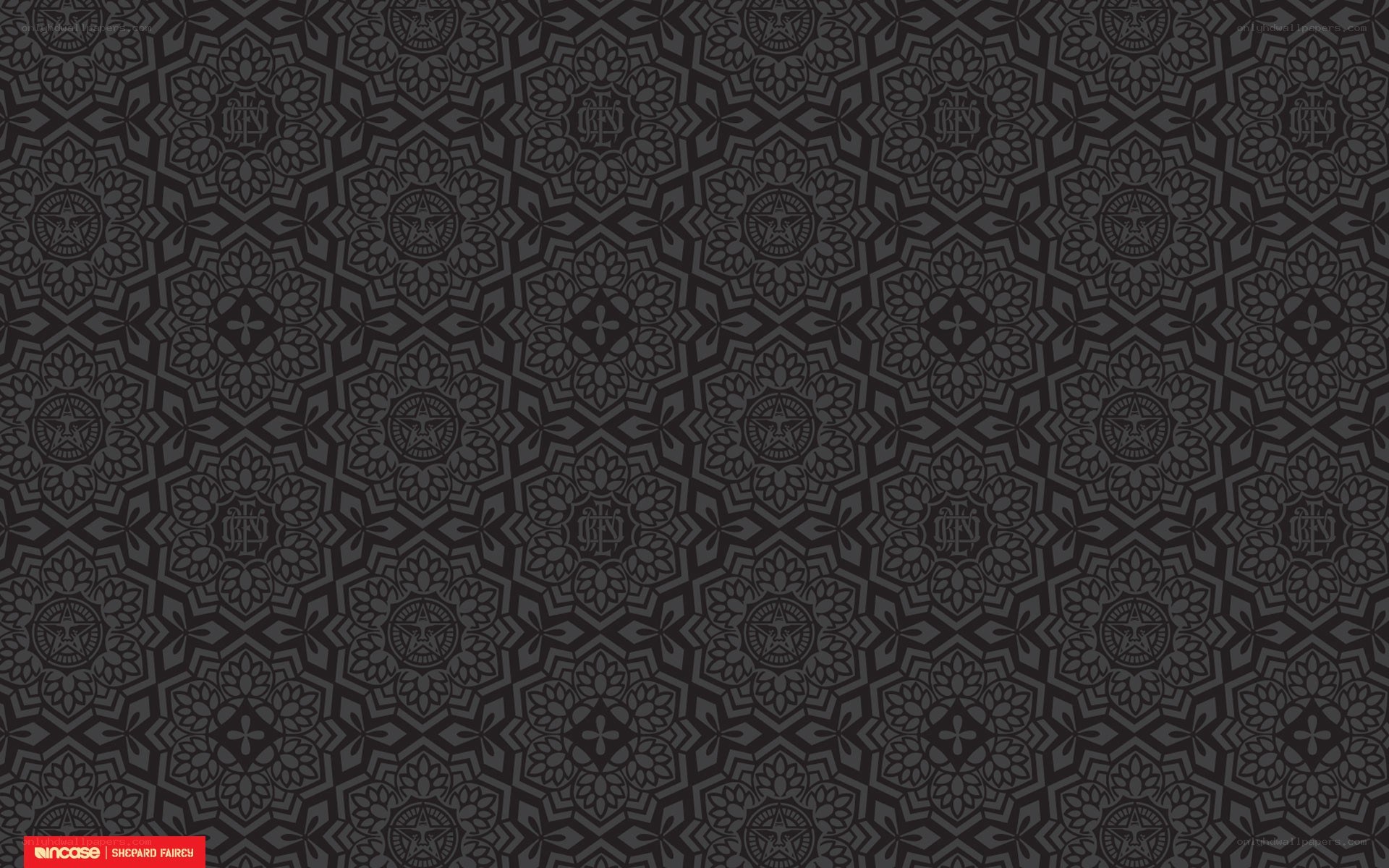 dark geometric pattern with logo