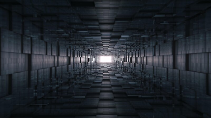 Dark Geometric Tunnel — Black