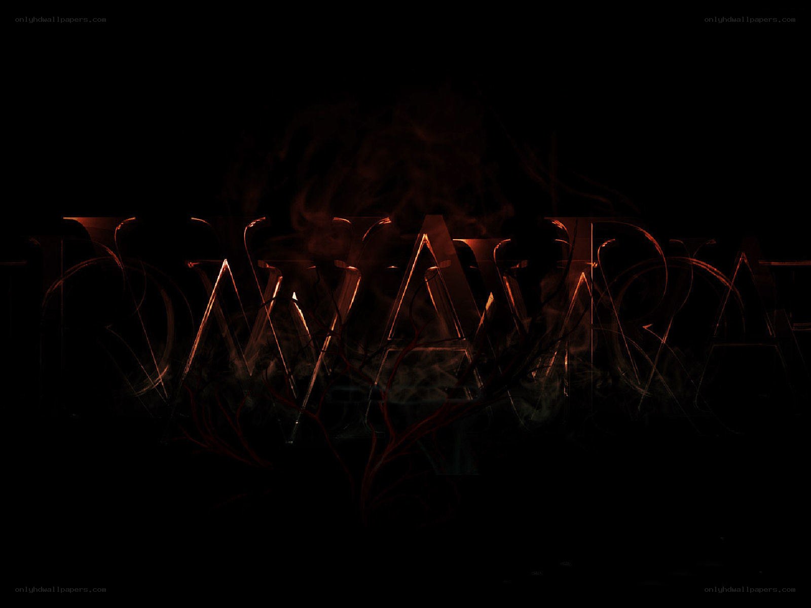 dark glowing text logo
