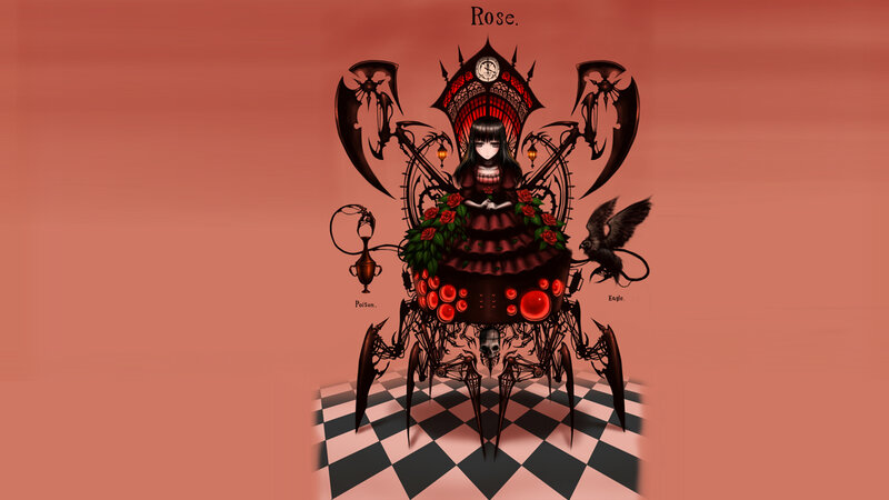 dark gothic anime throne scene
