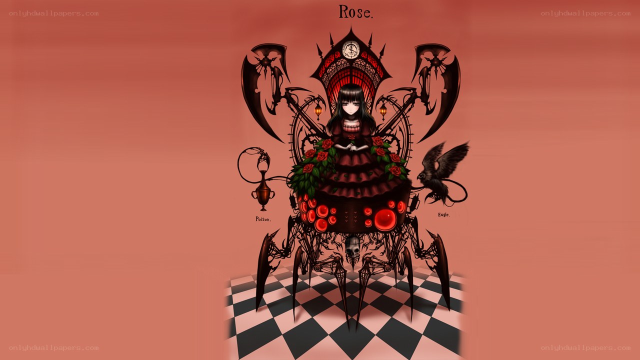 dark gothic anime throne scene