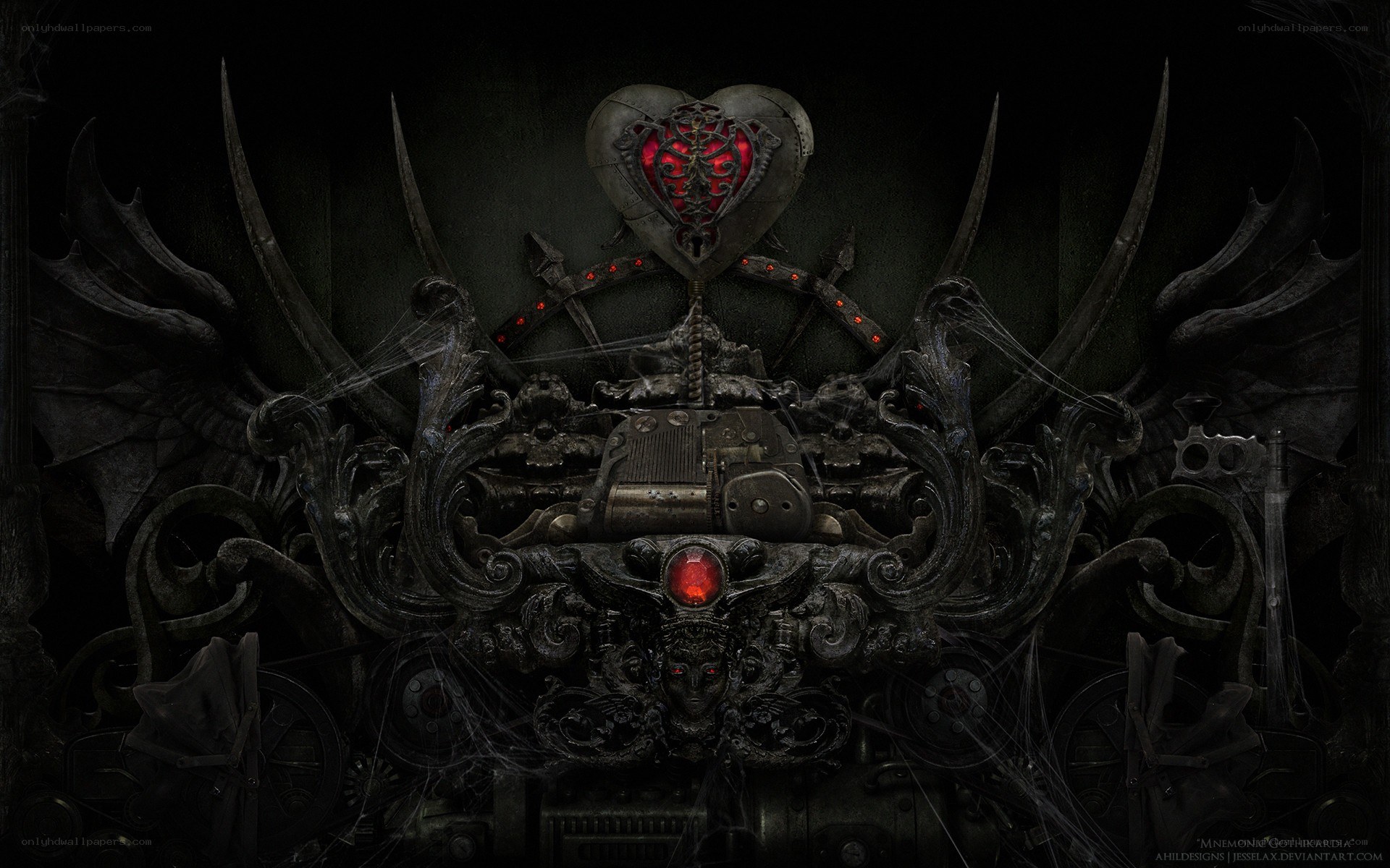dark gothic mechanical heart