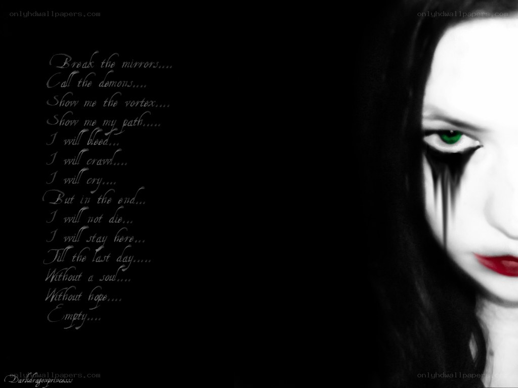 dark gothic portrait with poem