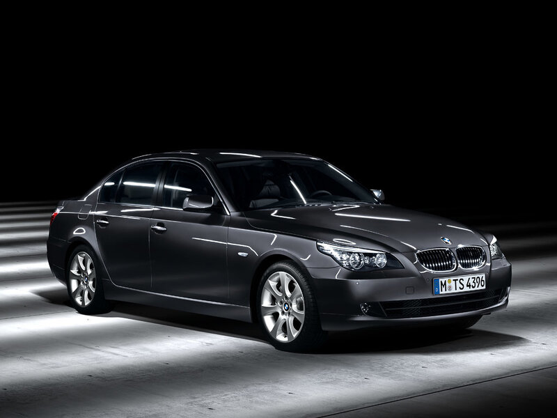dark gray BMW sedan