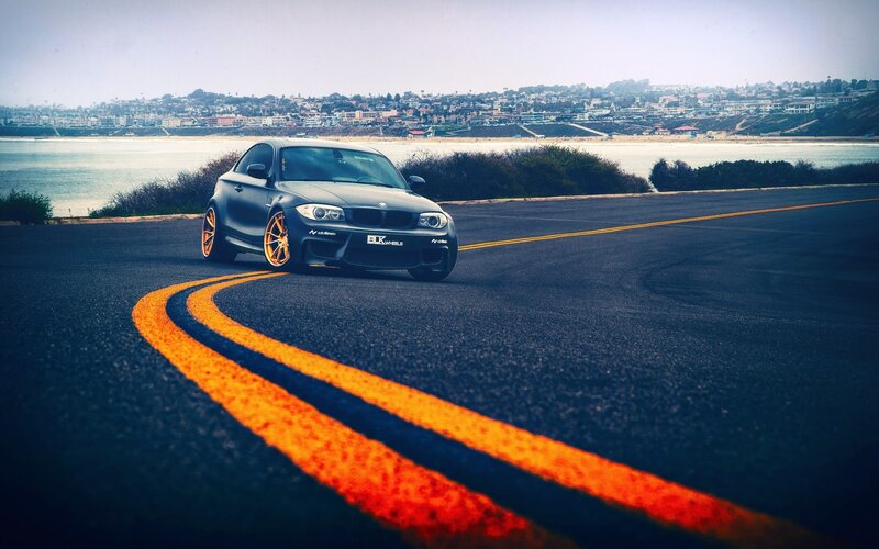 Dark Gray Car on Road — Black