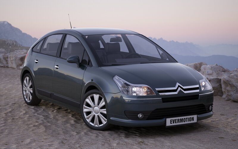 Dark Gray Car on Rocks