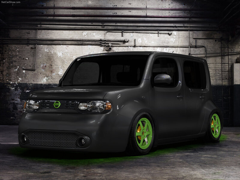 Dark Gray Car with Green Wheels