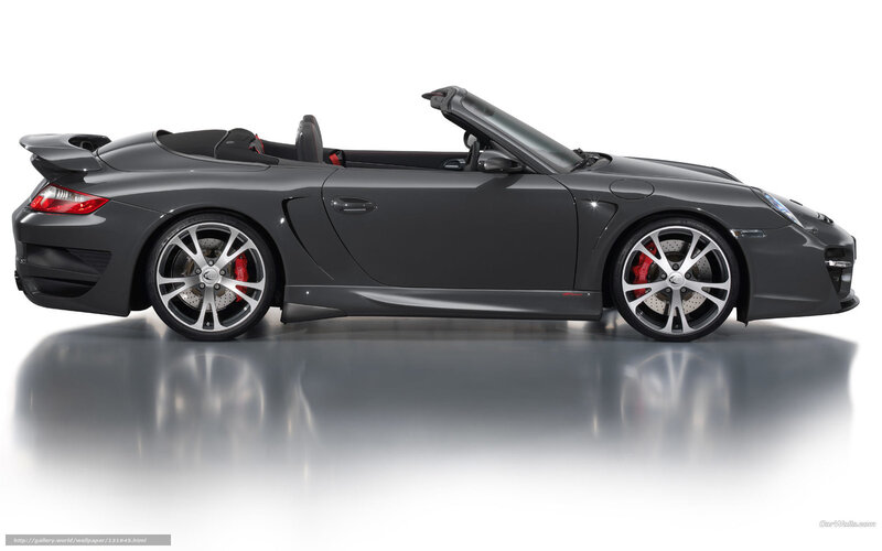dark gray convertible sports car