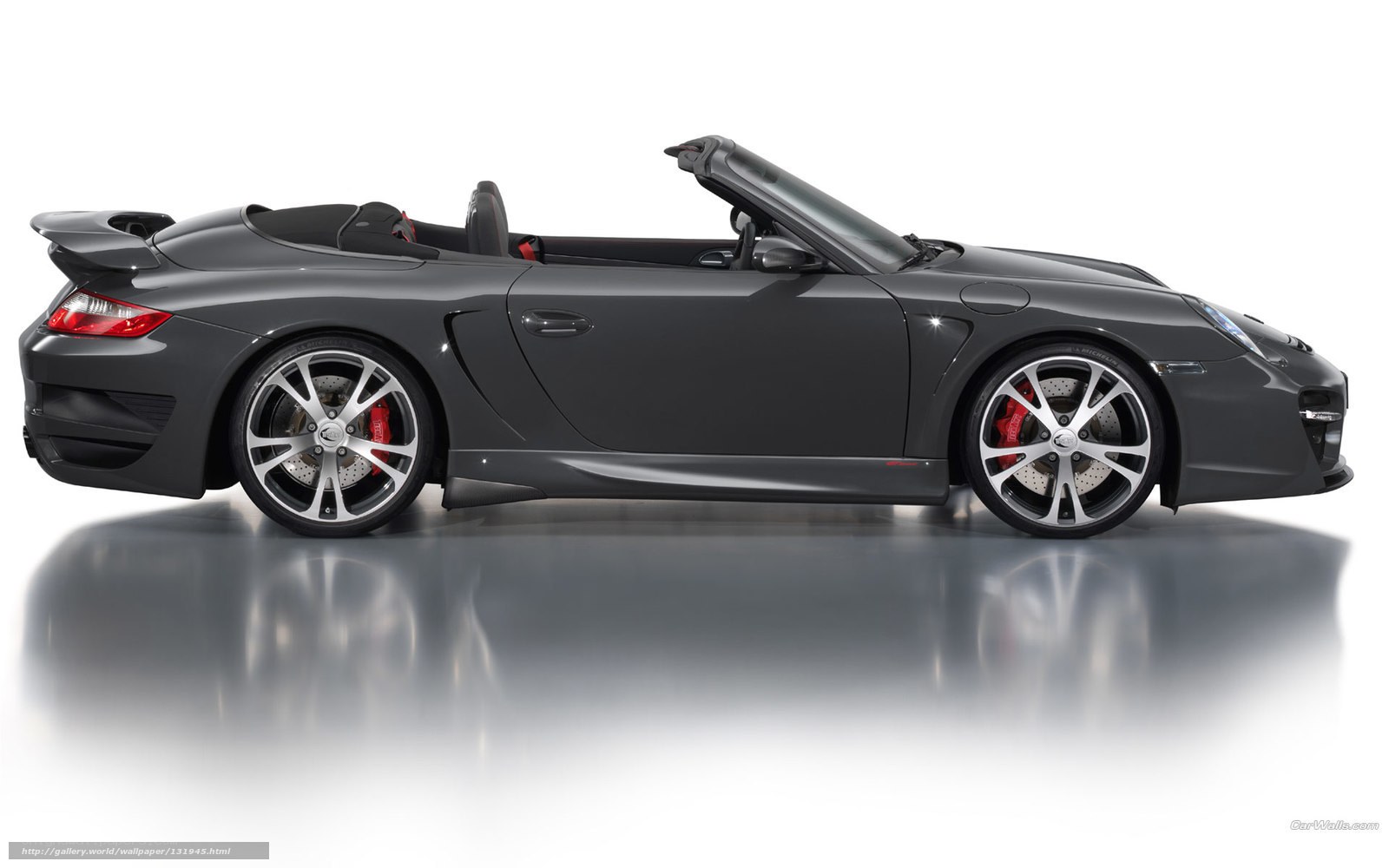 dark gray convertible sports car