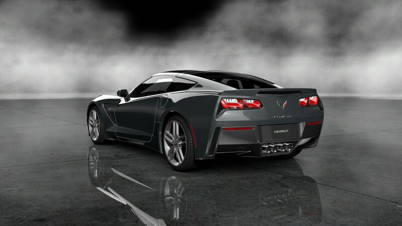 Dark Gray Corvette Car — Dramatic, 3d Render