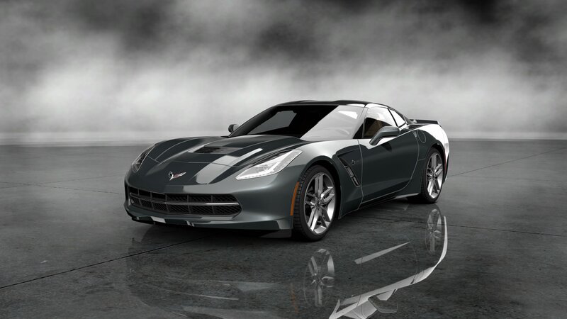 Dark Gray Corvette Car — Dramatic