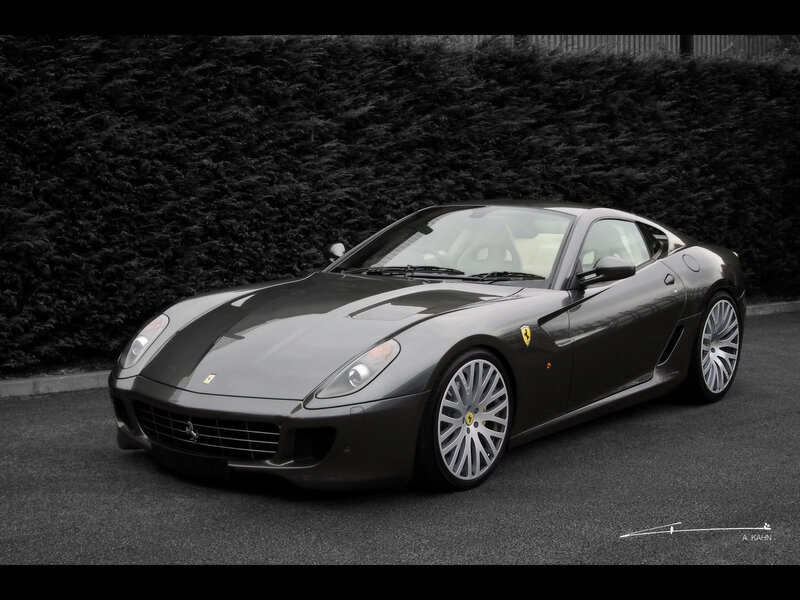 Dark Gray Ferrari Sports Car — Dramatic, Photograph