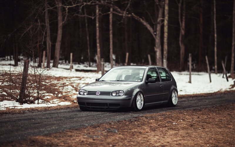 Dark Gray Hatchback Car — Dramatic