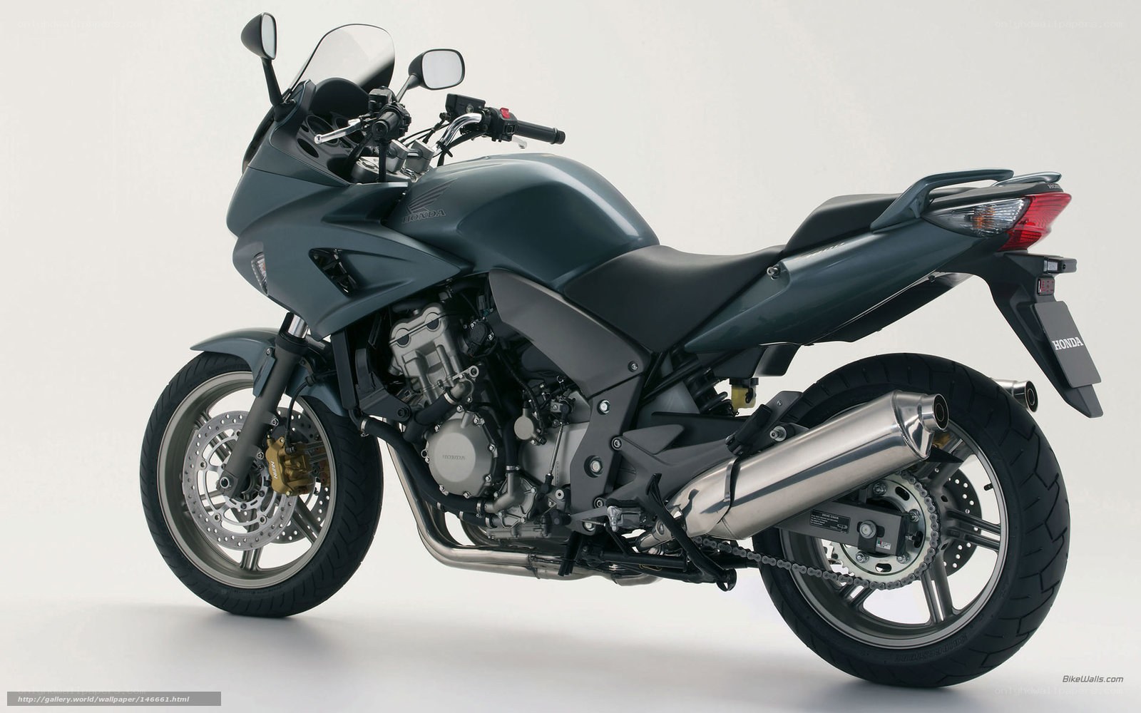 Dark gray Honda motorcycle