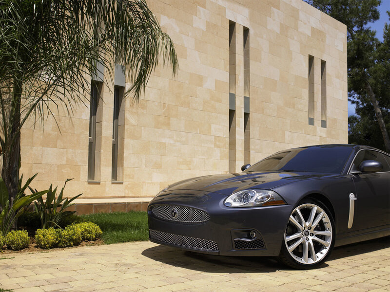 Dark Gray Jaguar Car — Serene, Afternoon