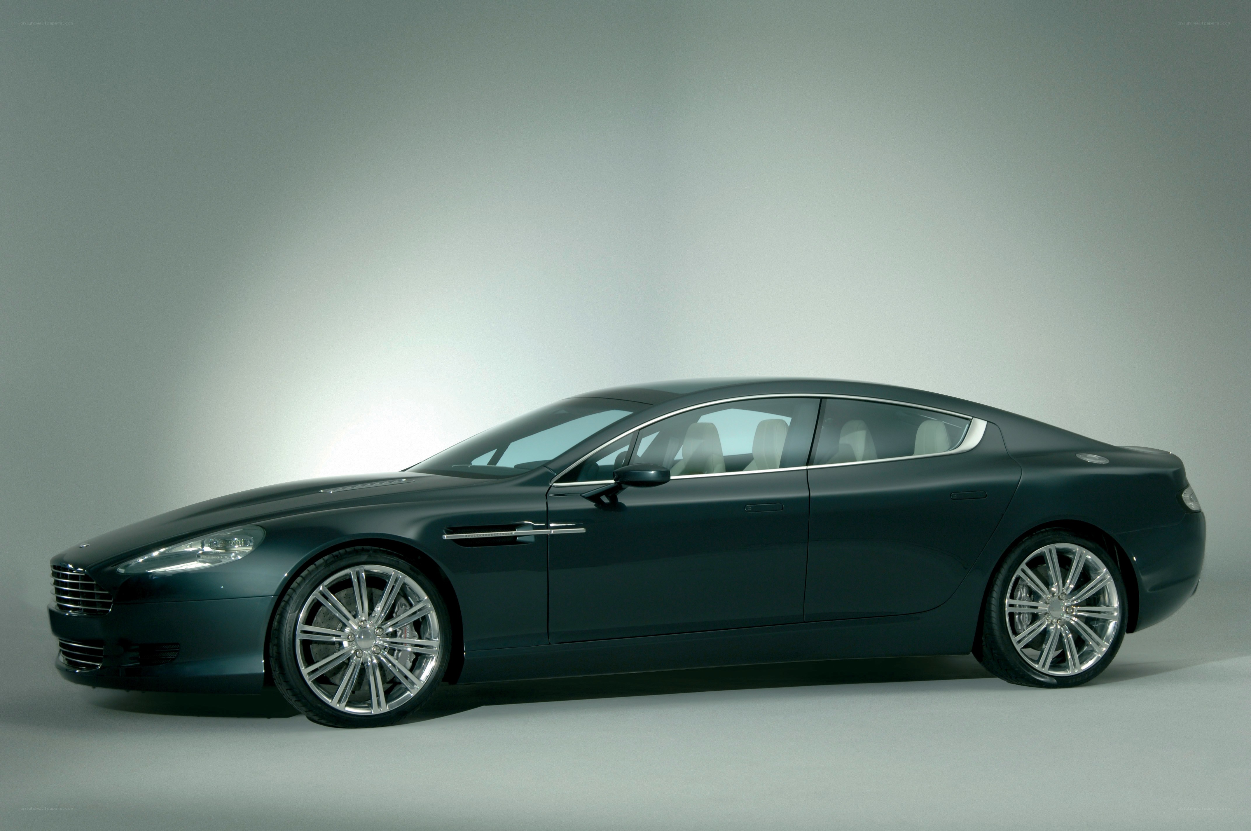 dark gray luxury sedan