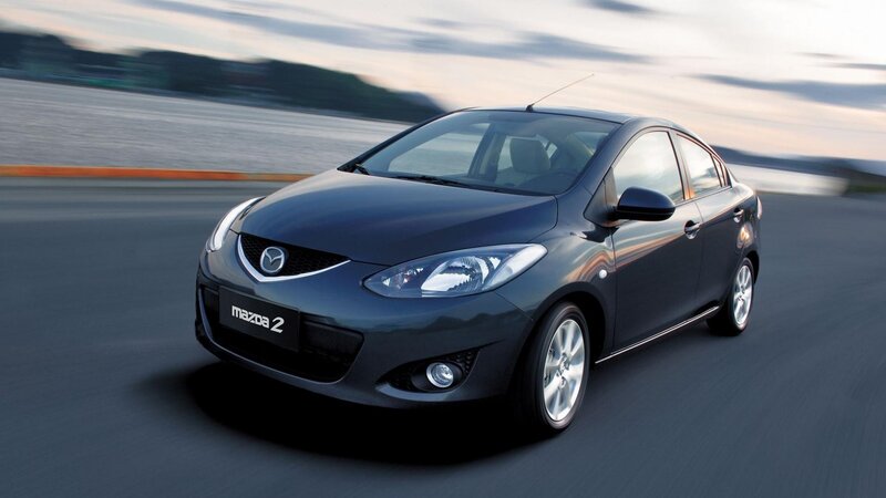 Dark Gray Mazda 2 Car