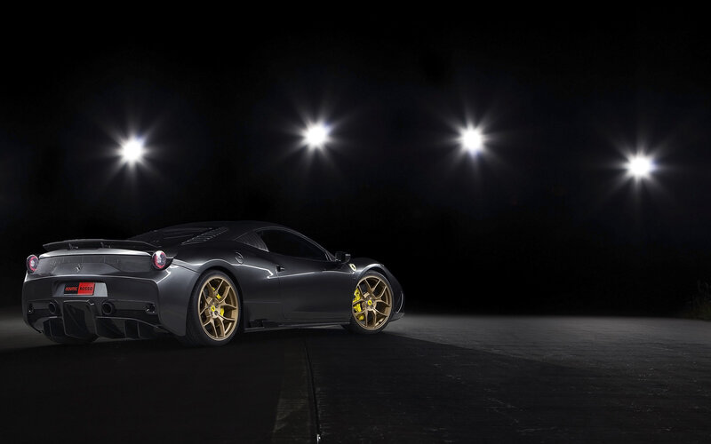 Dark Gray Sports Car — Black