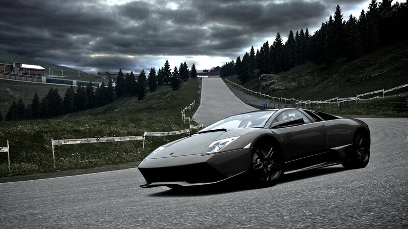Dark Gray Sports Car — Dramatic, 3d Render, Race Track
