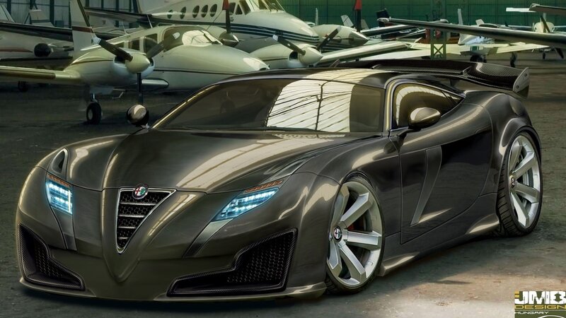 Dark Gray Sports Car — Dramatic, 3d Render