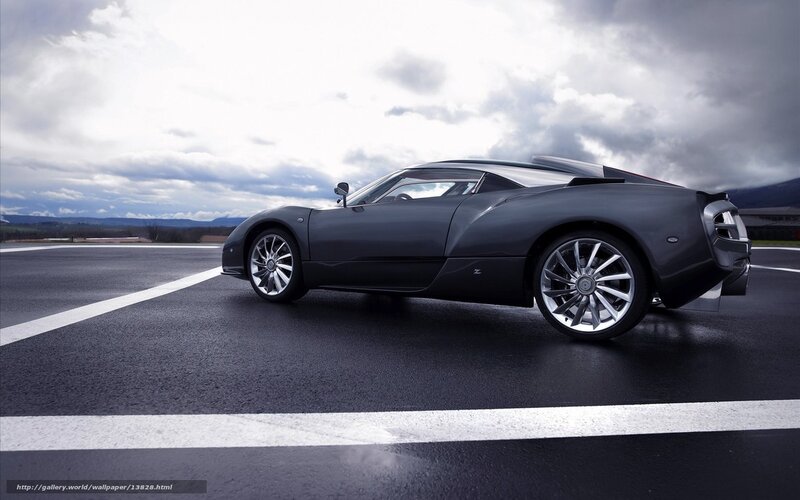 Dark Gray Sports Car — Dramatic, Afternoon, Photograph, Asphalt Road