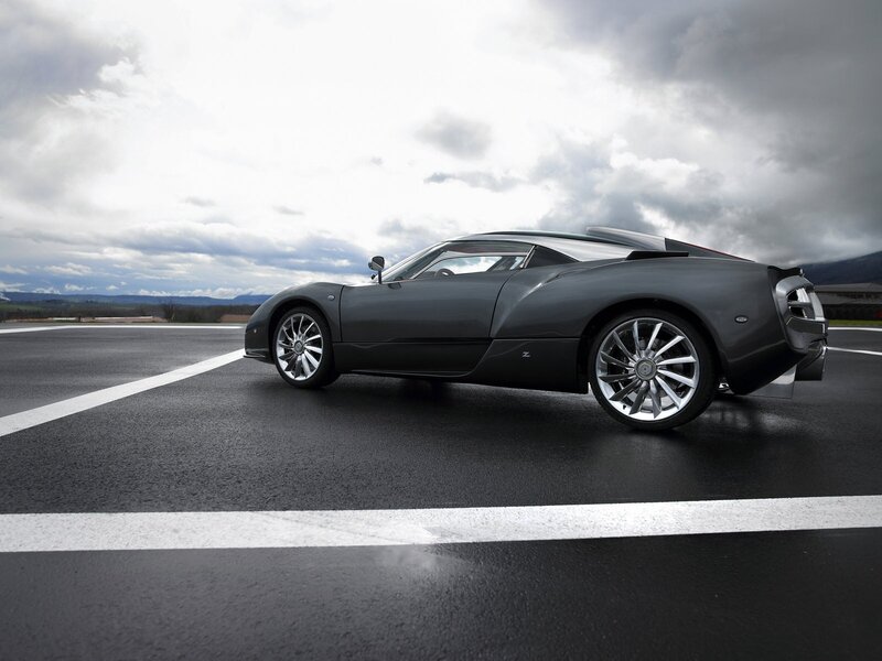 Dark Gray Sports Car — Dramatic, Photograph, Road, Clouds