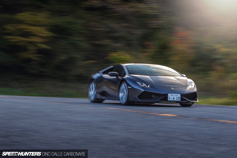 Dark Gray Sports Car — Dynamic, Sunset