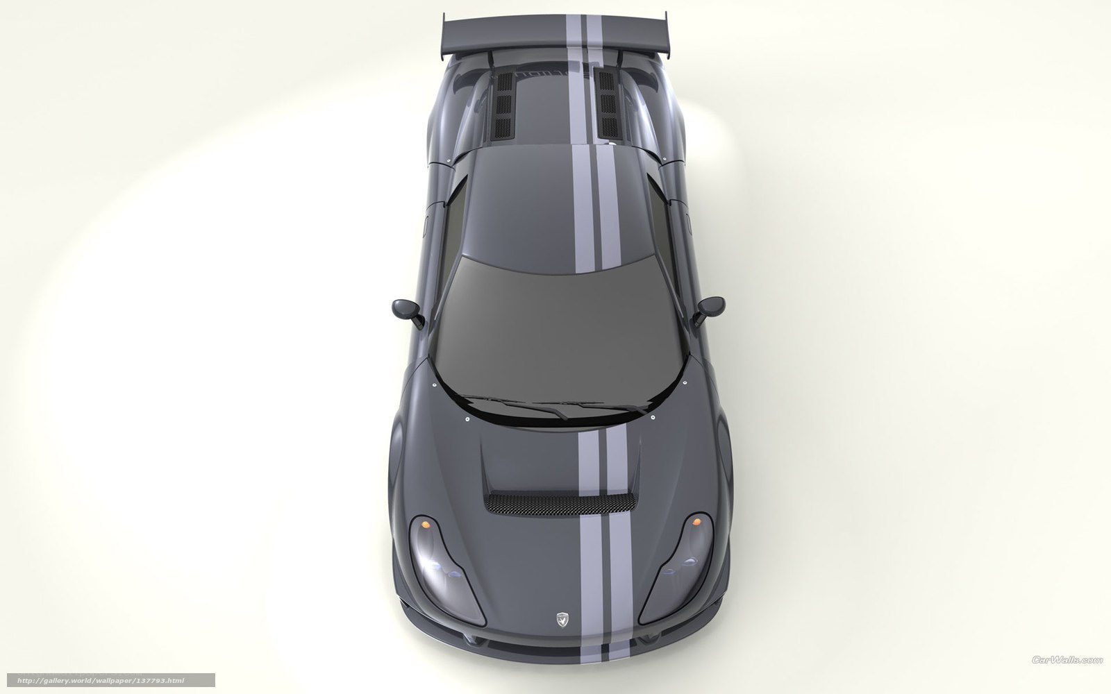dark gray sports car from above